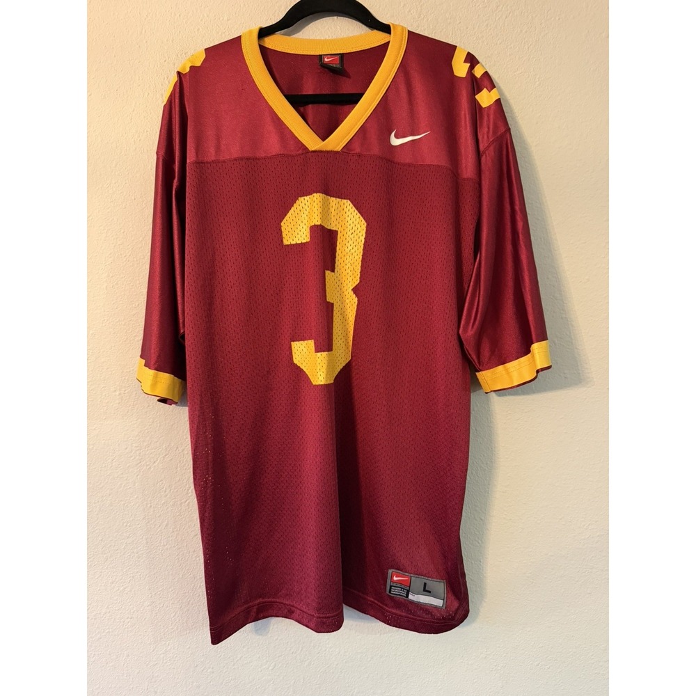 VNTG Nike Authentic Team USC Trojans University Football Jersey #3 NCAA Red L